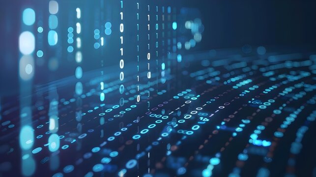 Technology background with binary computer code