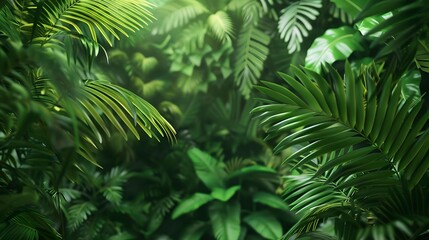 Tropical jungle green forest background