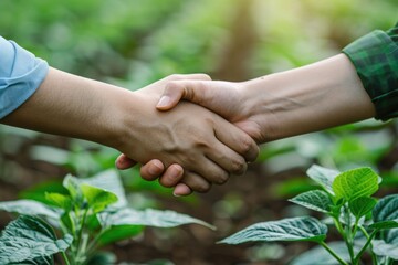 Welcome and handshake for b2b farm deals and partnerships.