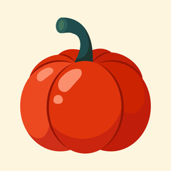 Ripe pumpkin. Vector illustration in flat style