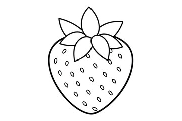 Strawberry flat vector illustration on white background.