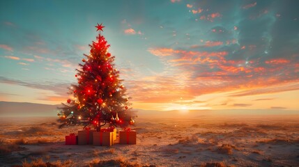 Festive Christmas tree decoration