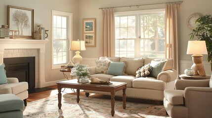 Fototapeta premium Bright and Airy Living Room with Natural Light