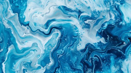 Obraz premium Colorful marble ink pattern in blue