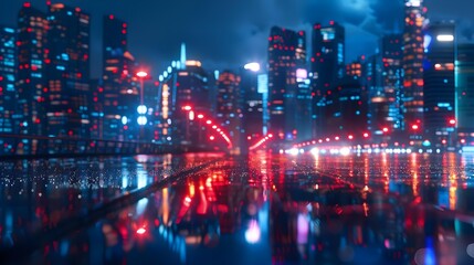 Fototapeta premium Modern background with night lighting fluorescent colors