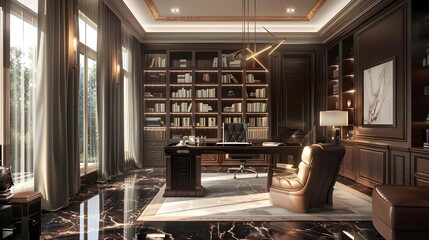 Modern luxury study room