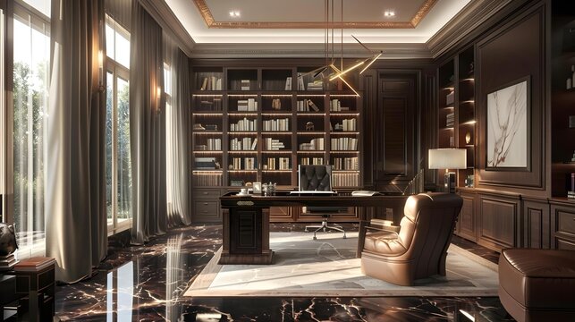 Modern luxury study room