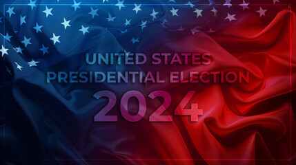 United States Presidential Election 2024. American flag patriotic background for poster, banner, wallpaper. 