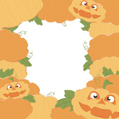 Orange cheerful pumpkins.