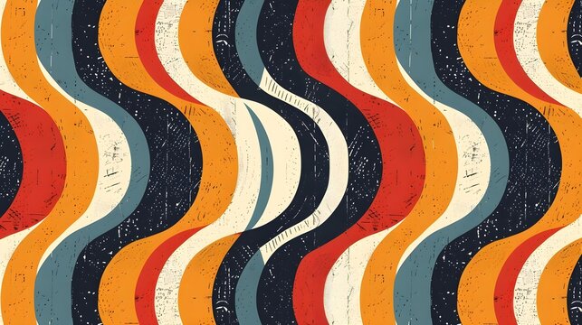 Retro seamless pattern with trendy colors and text