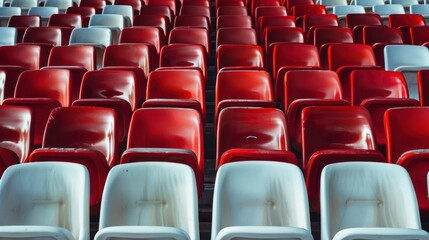 Red and White Stadium Seats