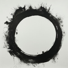 Elegantly Simple Handwritten Black Ink Ring on White Background