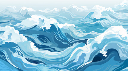 blue ocean waves Seamless pattern background