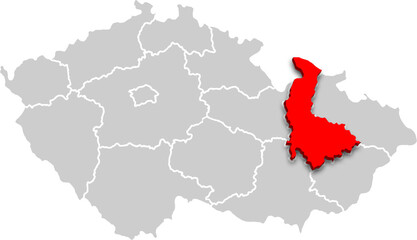 Olomoucký kraj map REGION of CZECH REPUBLIC 3d isometric map