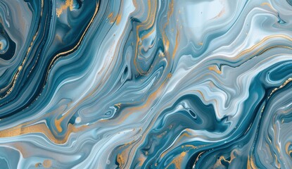 Fototapeta premium Abstract Blue and Gold Swirls