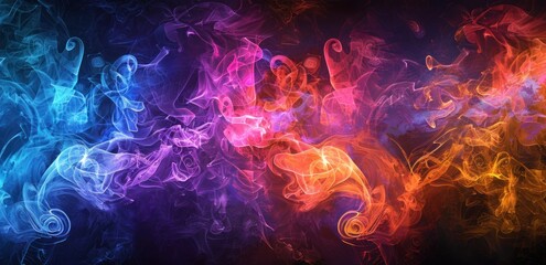 Obraz premium Abstract Swirling Smoke in Vibrant Colors