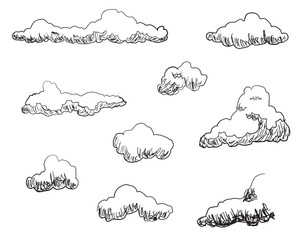 cloud cartoon sketch hand drawn