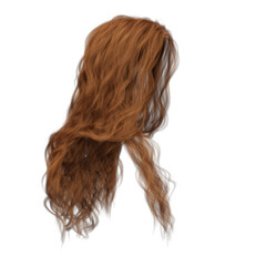 Naklejka premium 3d render soft curl wavy long red hair isolated