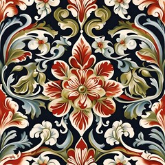 Norwegian rosemaling inspired