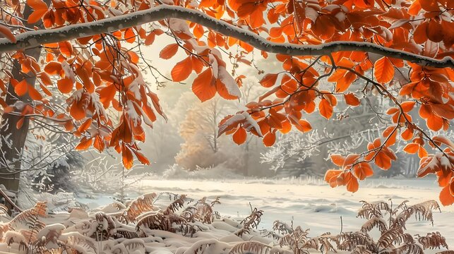 Picturesque scene of seasonal transition