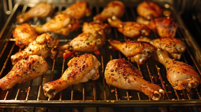 Cooking chicken legs Fried chicken legs in oven