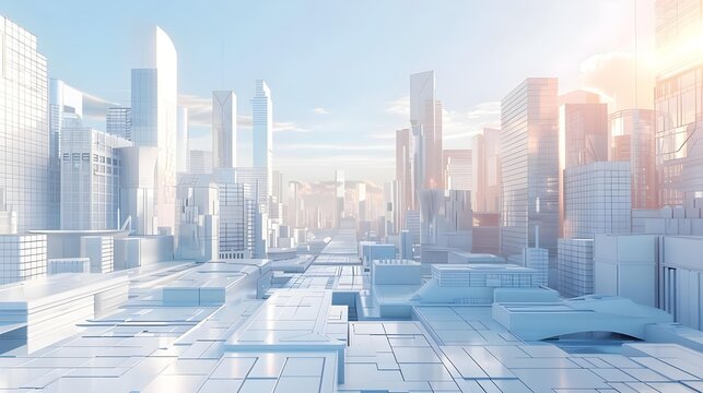 Techno mega city - urban and futuristic technology