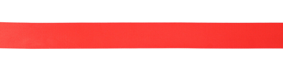 One beautiful red ribbon isolated on white