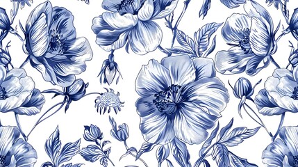 Abstract modern floral seamless pattern