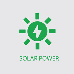 Fototapeta premium Ecology flat icon solar power