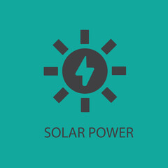 Ecology flat icon solar power 