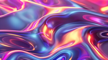Obraz premium Colorful holographic abstract liquid waves