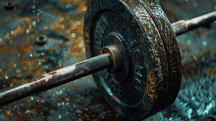 Weight training plate barbell background