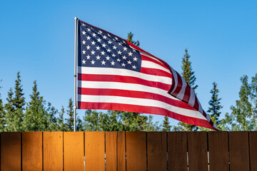 The American flag is flying, Healy, Alaska