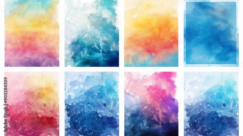 Fototapete abstract watercolor background with rectangular forms