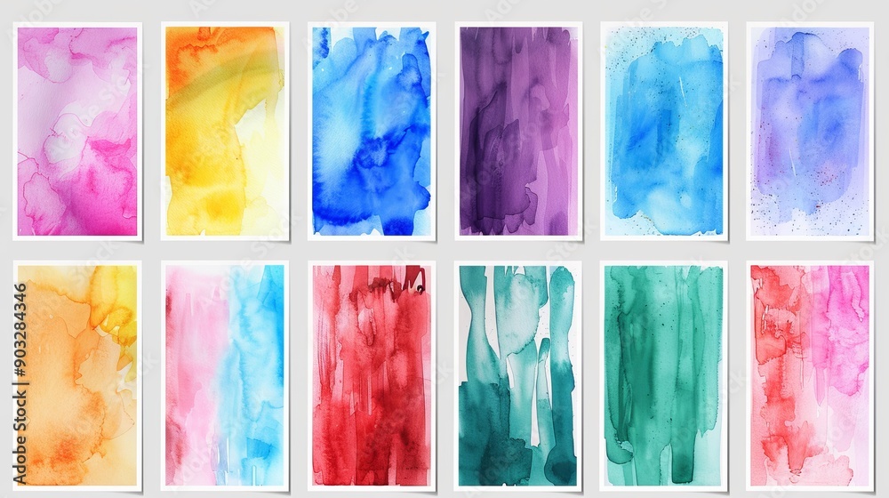 Fototapete abstract watercolor background with rectangular forms