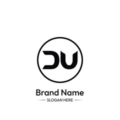 DU Letter Logo Design. White Background.