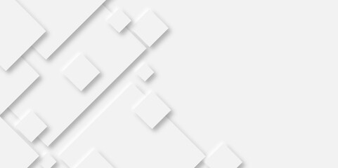 Obraz premium Abstract white rectangle shape geometric line background. abstract seamless modern white and gray color technology concept geometric rectangle vector background neomorphism style poster, banner design