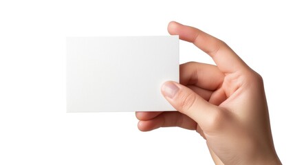 Obraz premium A person holding a white card in their hand