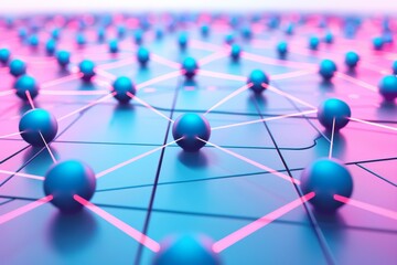 Abstract Network with Glowing Lines