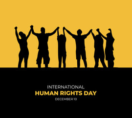 Fototapeta premium Human Rights Day. December 10. Holiday concept. template for background with banner, poster and card. Flat illustration. international human rights day. Jpeg format. 