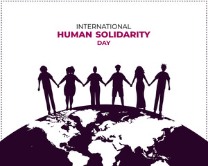 International Human Solidarity Day. December 20. Holiday concept. template for background banner, poster and card. Flat illustration. Jpeg format.	