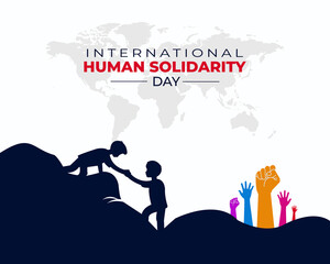 International Human Solidarity Day. December 20. Holiday concept. template for background banner, poster and card. Flat illustration. Jpeg format.	