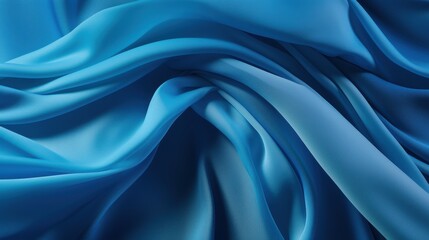 Obraz premium Waves of Blue: A Mesmerizing Journey Through Flowing Fabric in Shades of Blue