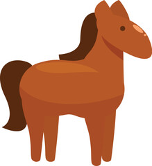 Illustration of a brown horse standing gracefully, showcasing its strength and beauty