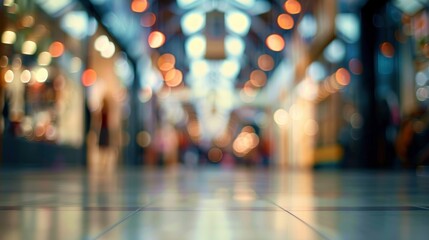Abstract blurred shopping mall hall as background , ai