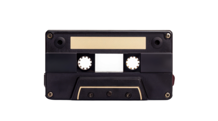 Old tape cassette on transparent background