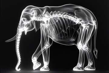 X-ray of an elephant's trunk bones.