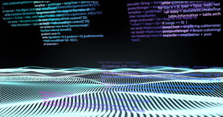 Image of digital data processing over mesh of connections