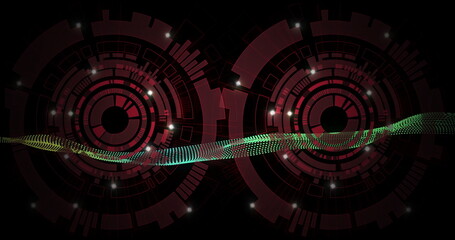 Image of digital data processing over scopes scanning