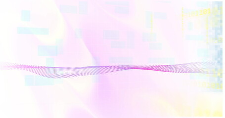Image of digital data processing over mesh of connections on white and blue background